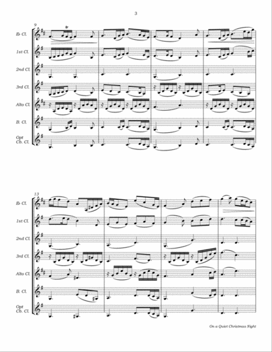 On a Quiet Christmas Night for Clarinet Choir Clarinet Choir scores gallery preview page 6