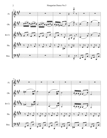 Hungarian Dance No.5 for Woodwind Quintet image number null
