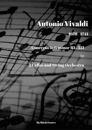 Book cover for Vivaldi Concerto for 2 Cellos and String Orchestra in G minor RV. 531