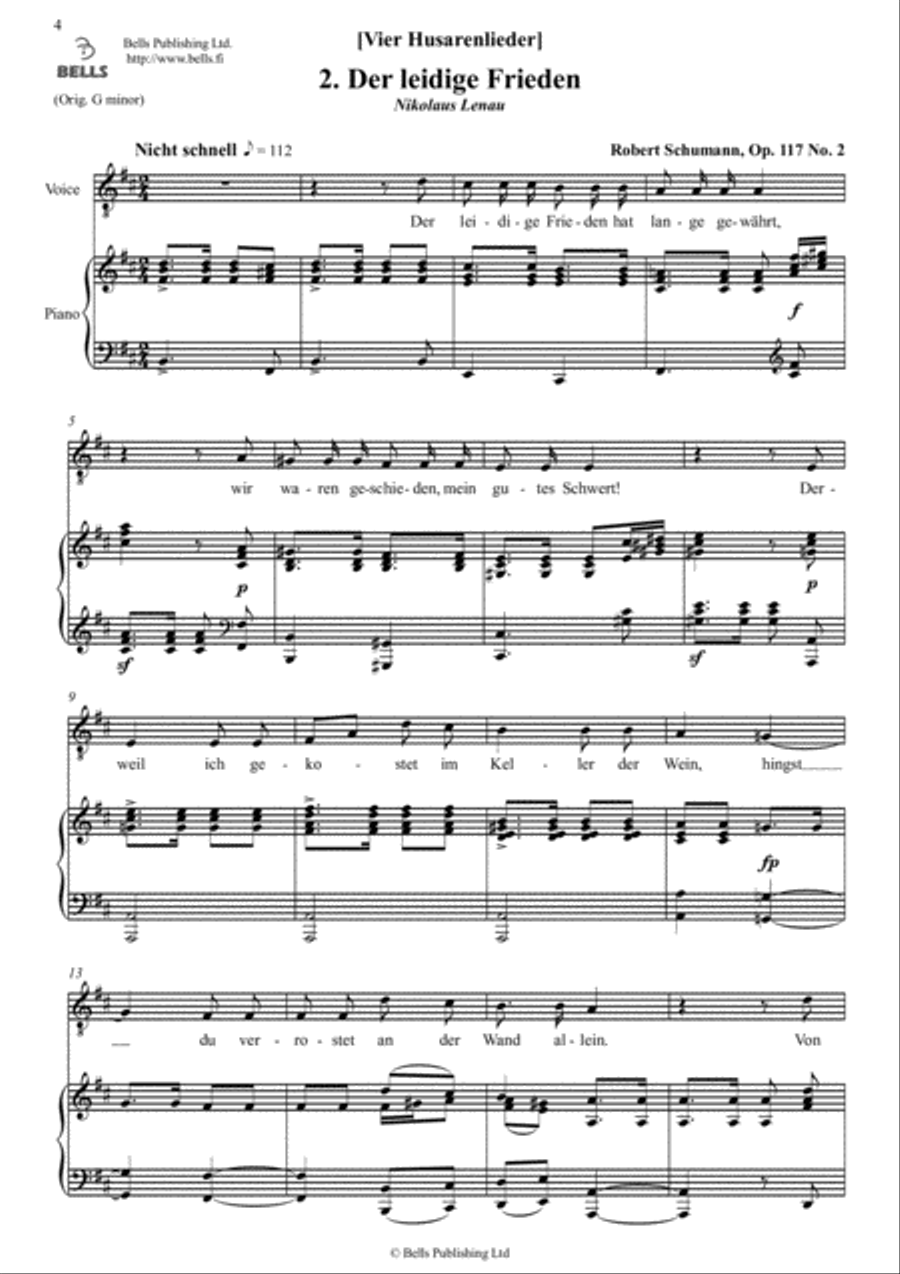 Vier Husarenlieder, Op. 117 Voice Solo scores gallery preview page 5