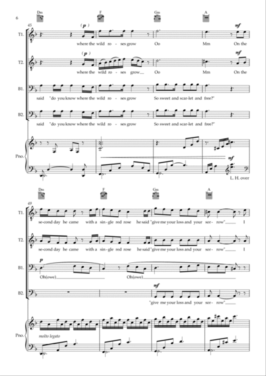 Where The Wild Roses Grow TTBB scores gallery preview page 6