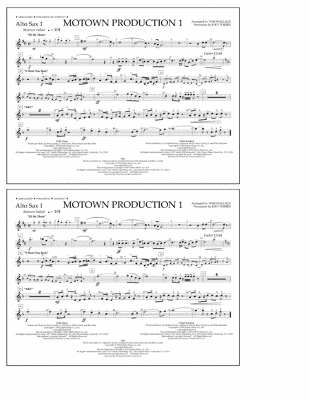 Motown Production 1(arr. Tom Wallace) - Alto Sax 1
