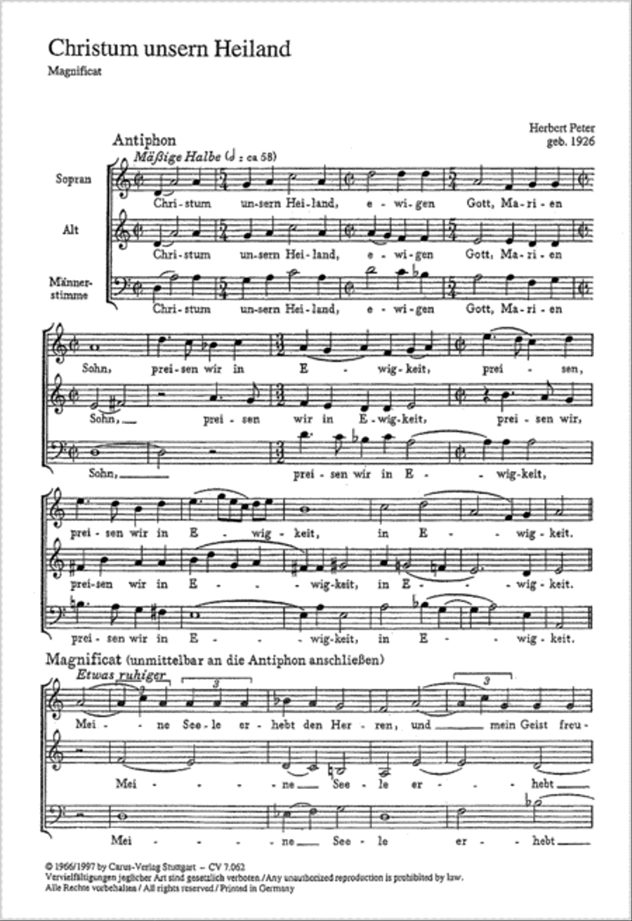 Magnificat "Christum unsern Heiland"