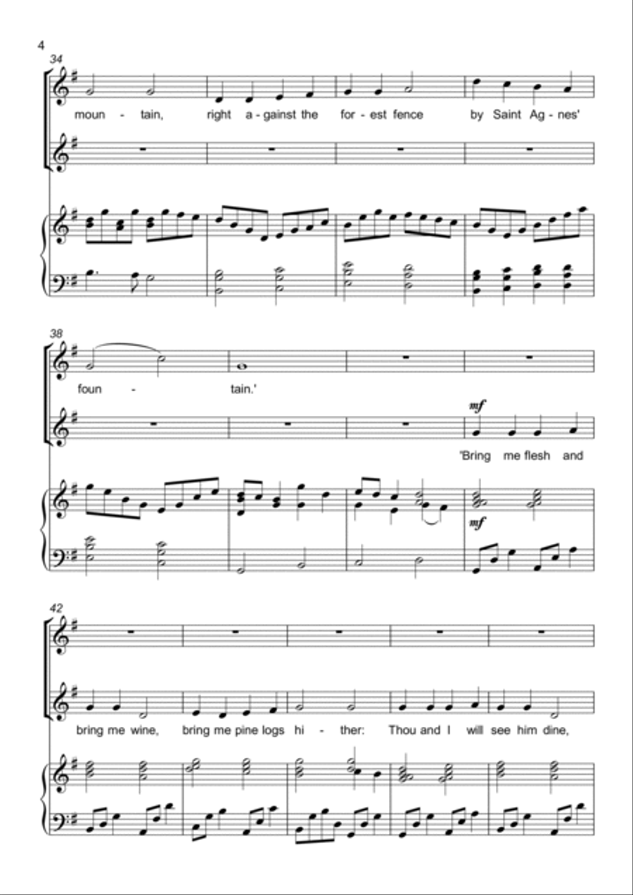 Good King Wenceslas - Two part choir (SA) Upper Voices SA scores gallery preview page 4