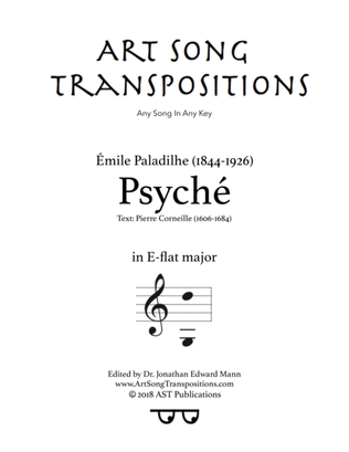 Book cover for PALADILHE: Psyché (transposed to E-flat major)