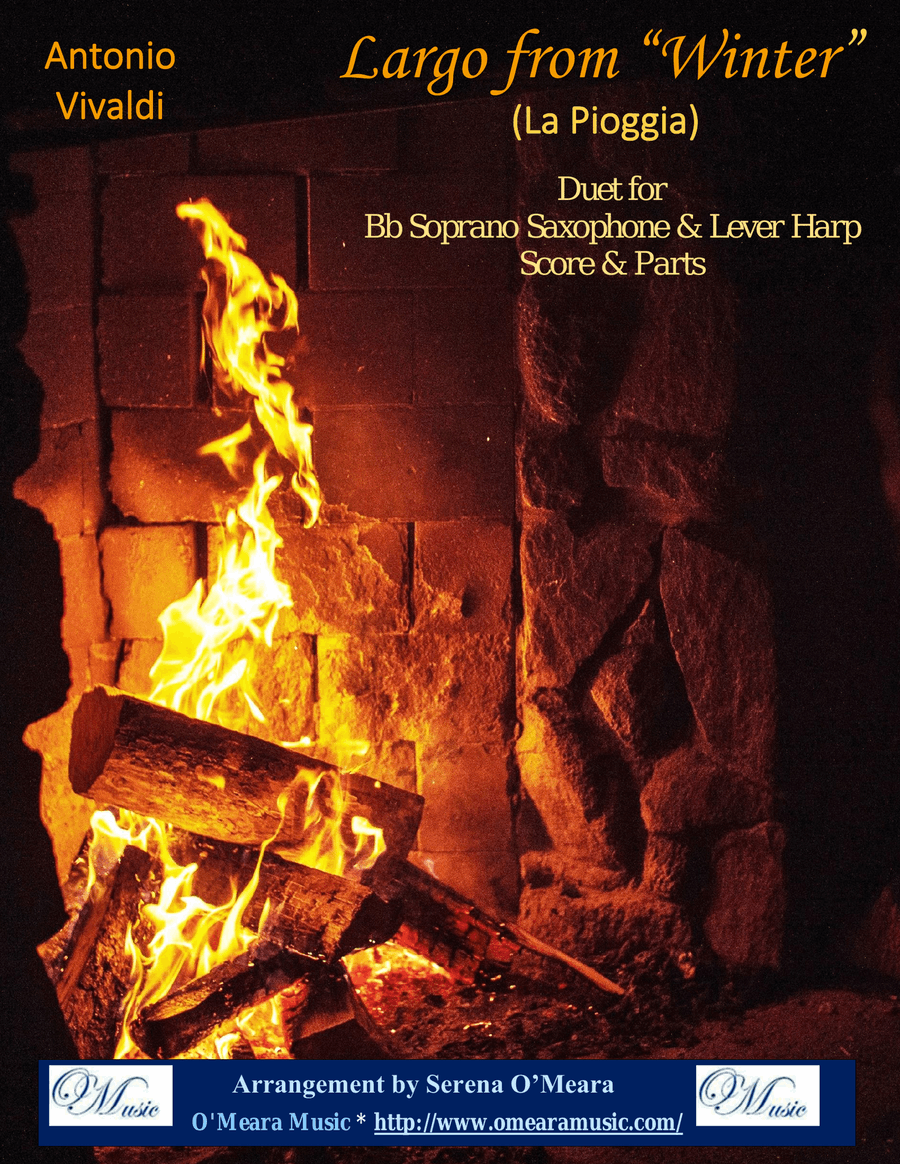 Largo from “Winter”, Duet for Bb Soprano Saxophone & Lever Harp Soprano Saxophone scores gallery preview page 1