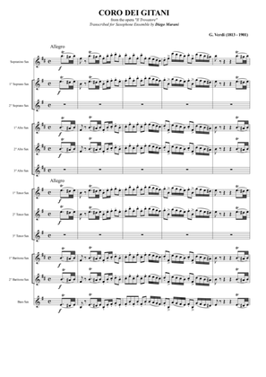 "Anvil Chorus" from the opera "Il Trovatore" for Saxophone Ensemble