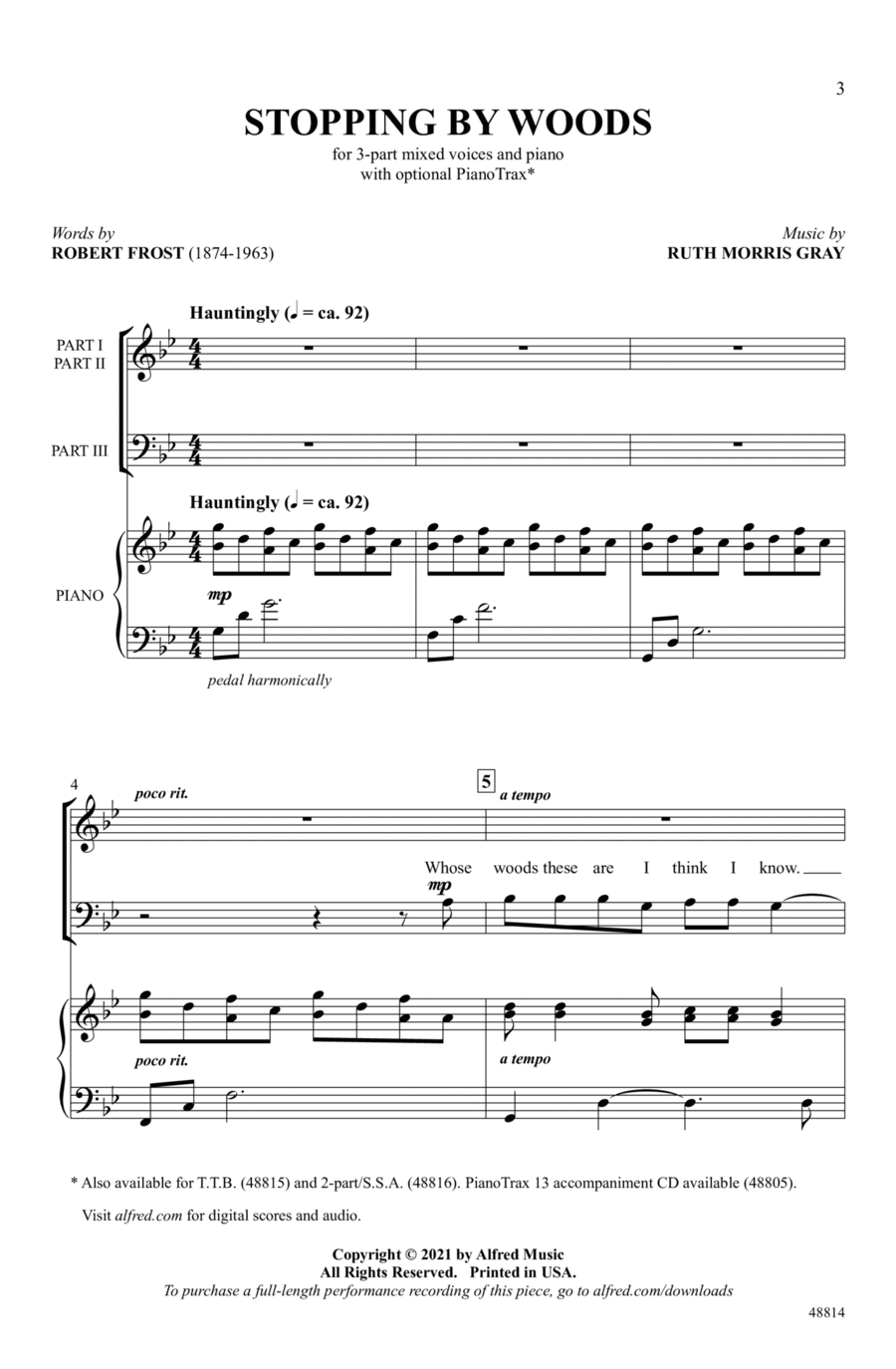 Stopping by Woods Stopping by Woods Choir scores gallery preview page 1