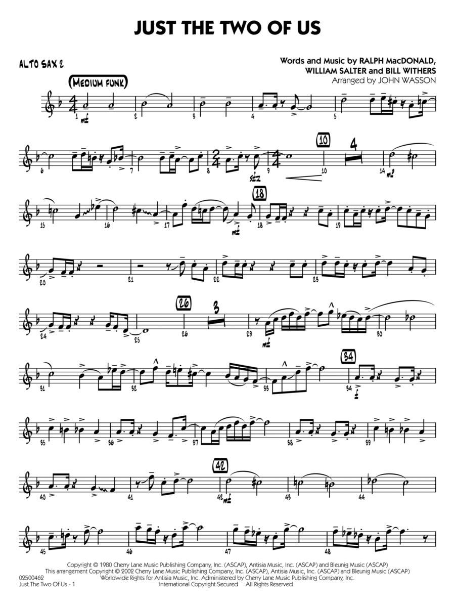 Just the two of us outlet alto sax sheet music