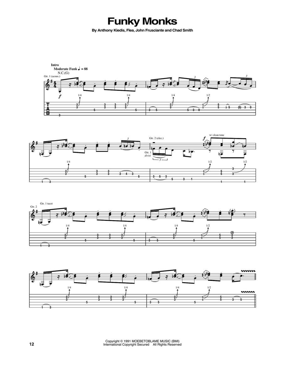 Funky Monks Acoustic Guitar scores gallery preview page 1
