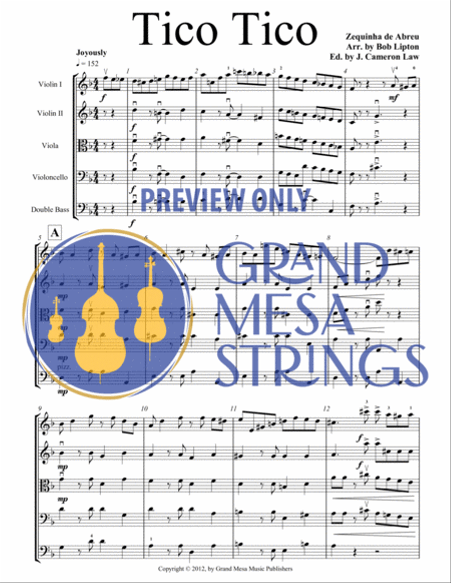 Tico Tico Tico Tico String Orchestra scores gallery preview page 2