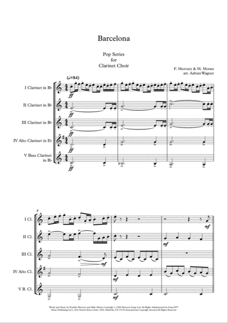 Barcelona Barcelona Clarinet Choir scores gallery preview page 3