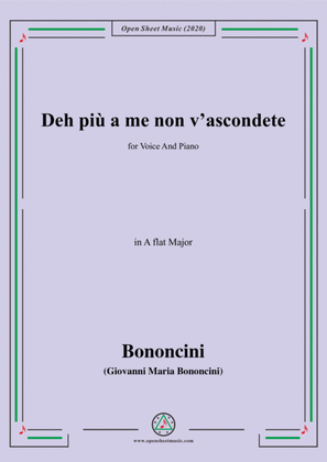Bononcini,G.M.-Deh più a me non v'ascondete,in A flat Major,for Voice and Piano