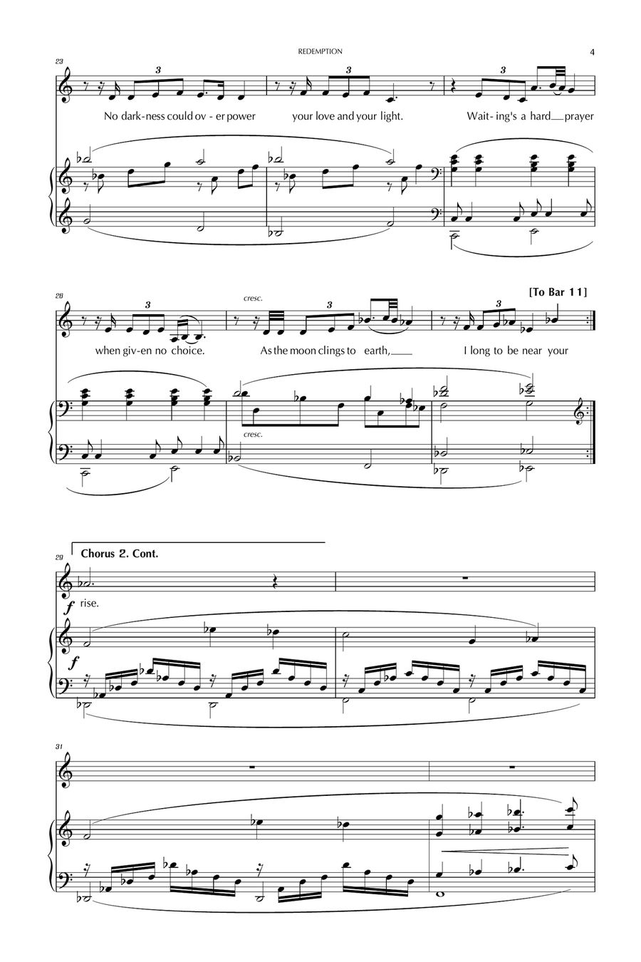 REDEMPTION Piano, Vocal scores gallery preview page 3