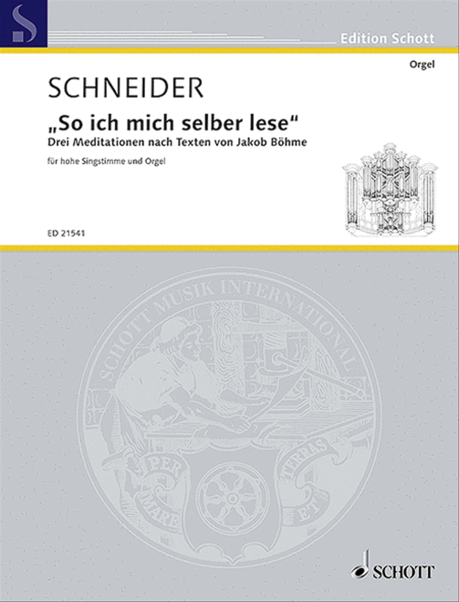 "so Ich Mich Selber Lese" High Voice And Organ, German