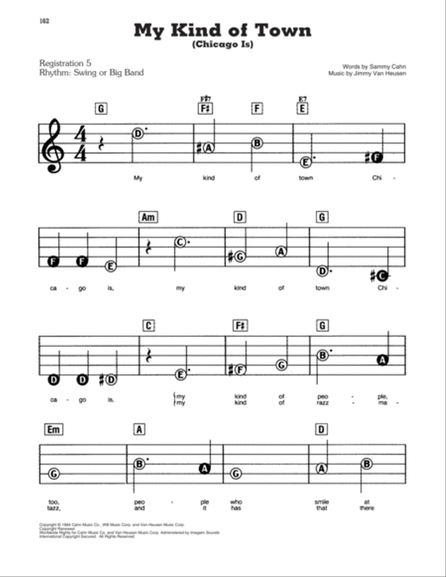 My Kind Of Town (Chicago Is) Electronic Keyboard scores gallery preview page 1