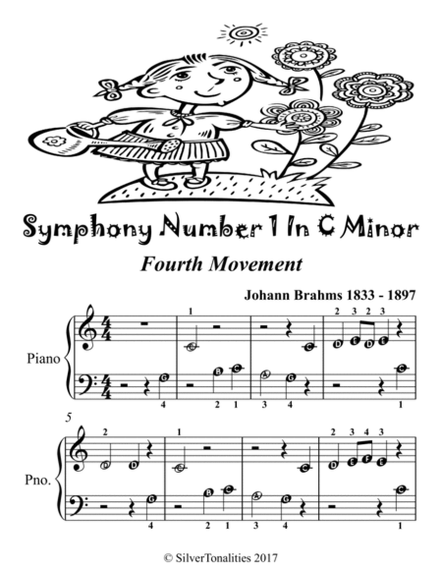 Symphony Number 1 In C Minor 4th Mvt Beginner Piano Sheet Music