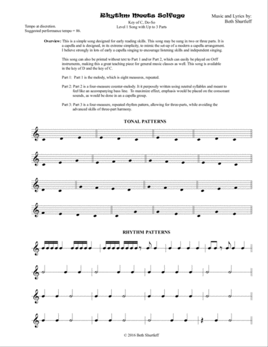 Rhythm Meets Solfege 2 or 3 Part Choir SSA scores gallery preview page 5