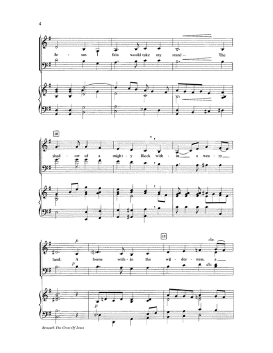 Beneath the Cross of Jesus 4-Part scores gallery preview page 4