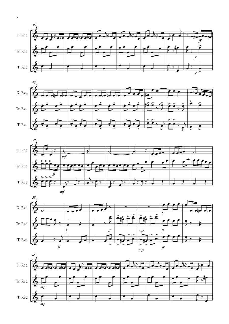 Radetzky March for Recorder Trio Recorder scores gallery preview page 2