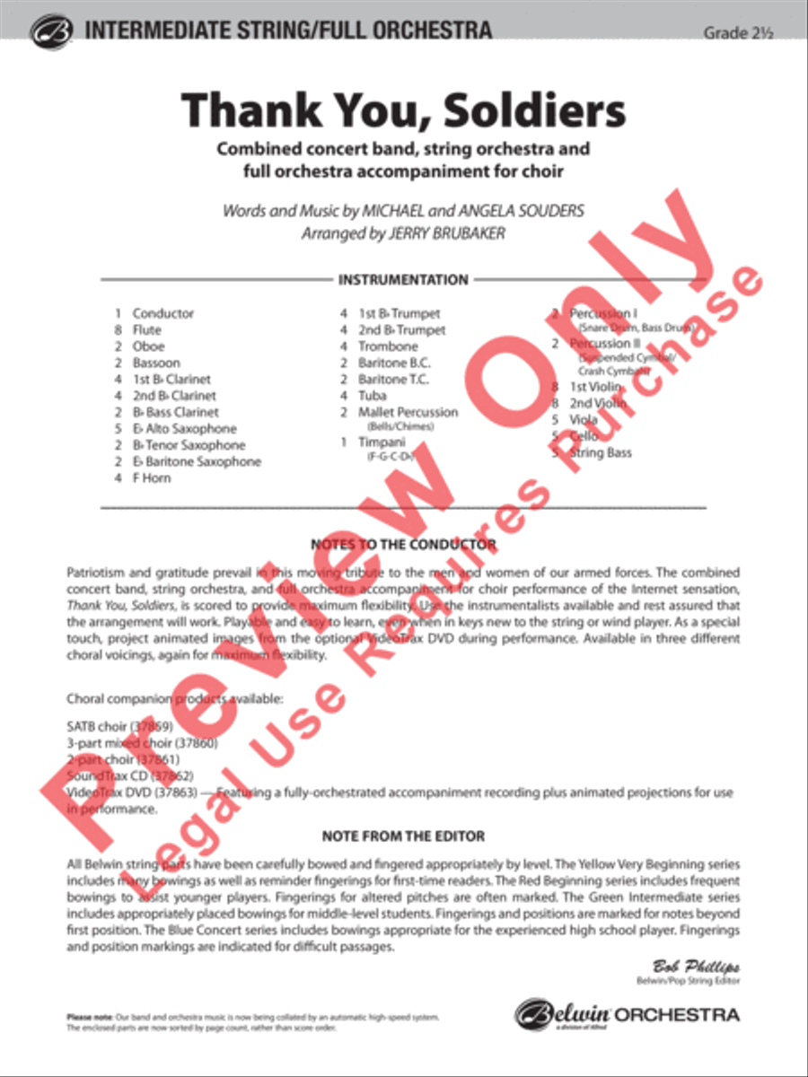 Thank You, Soldiers Thank You, Soldiers Full Orchestra scores gallery preview page 2
