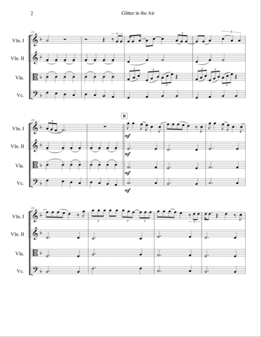Glitter In The Air String Quartet scores gallery preview page 3