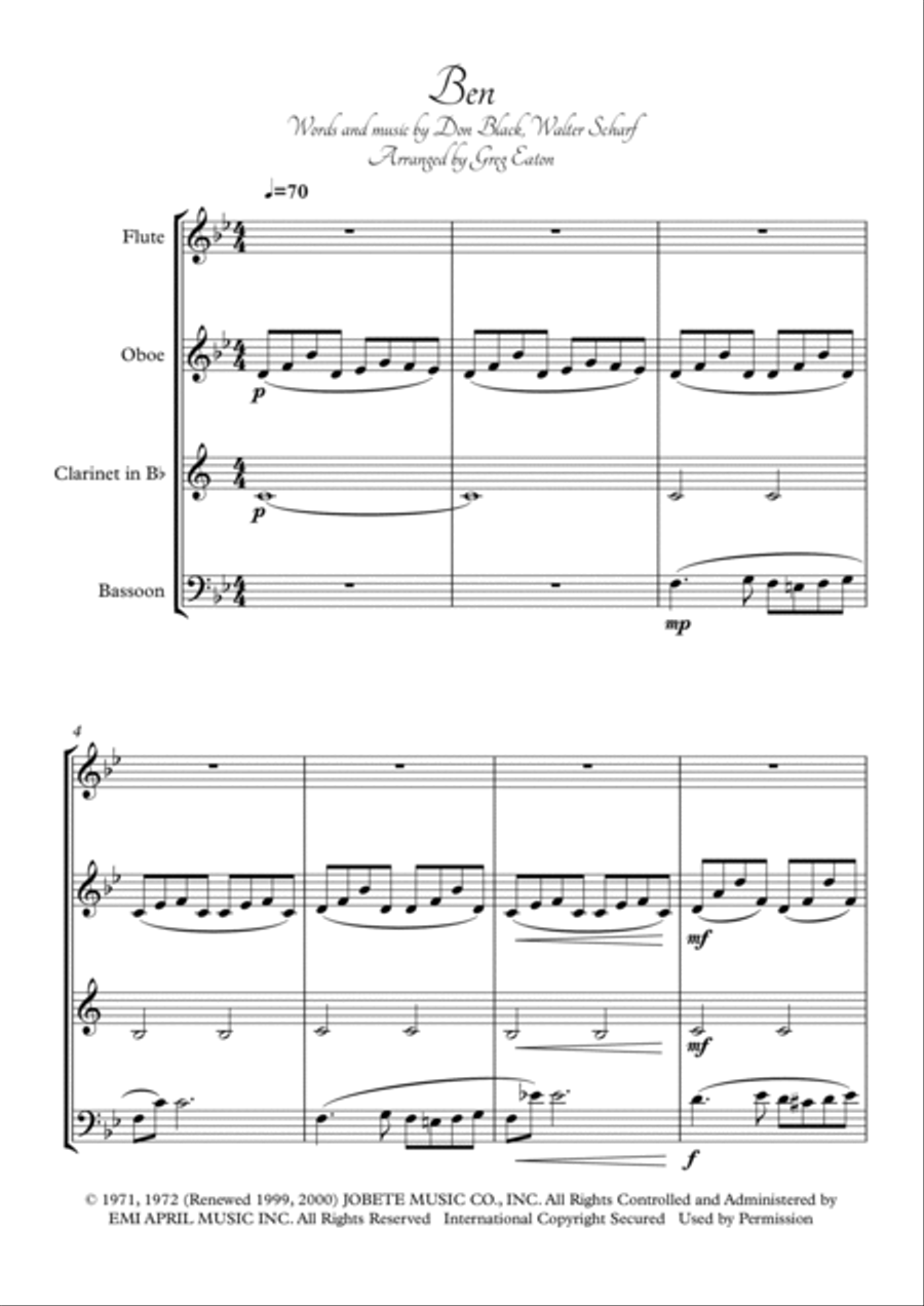 Ben Ben Woodwind Quartet scores gallery preview page 2