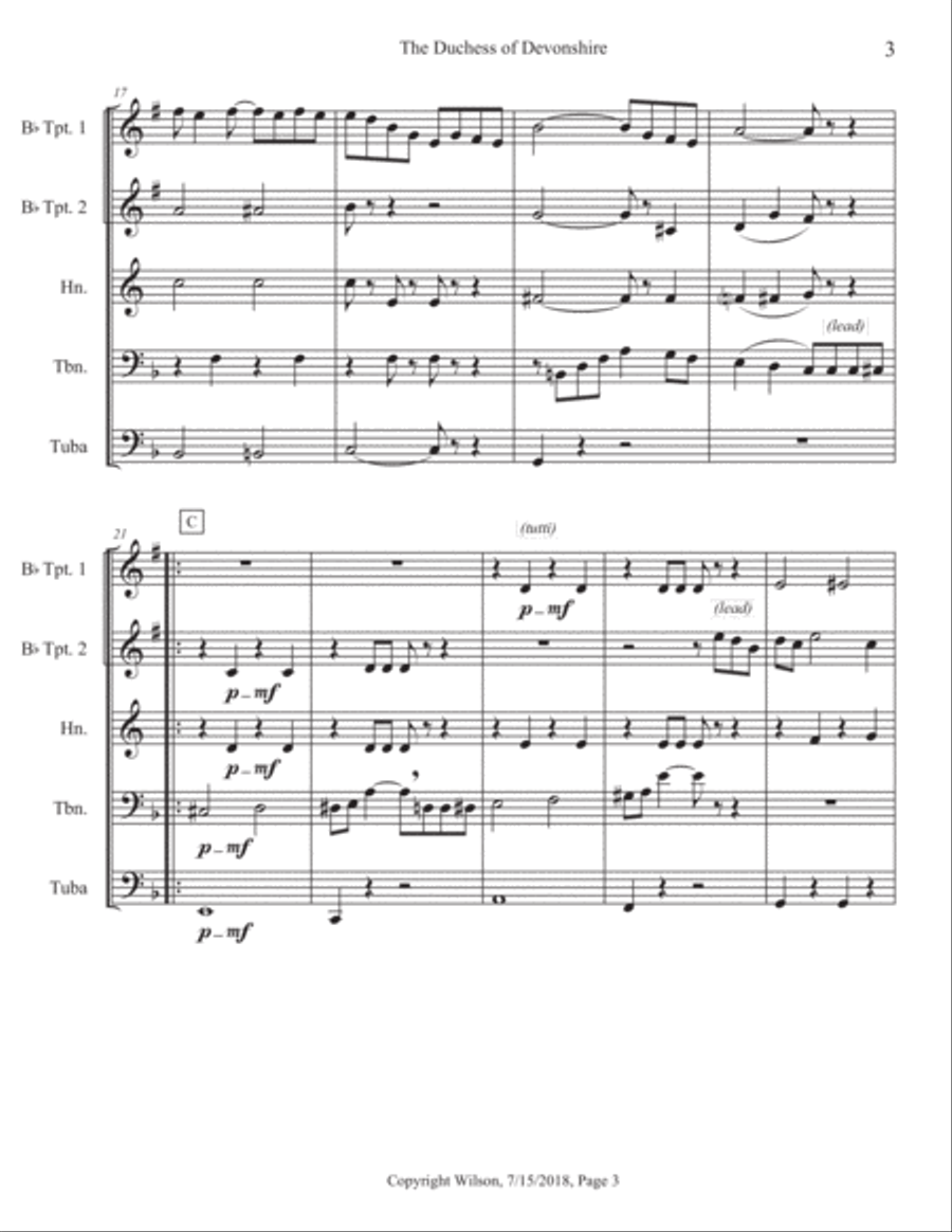 The Duchess of Devonshire Brass Quintet scores gallery preview page 4