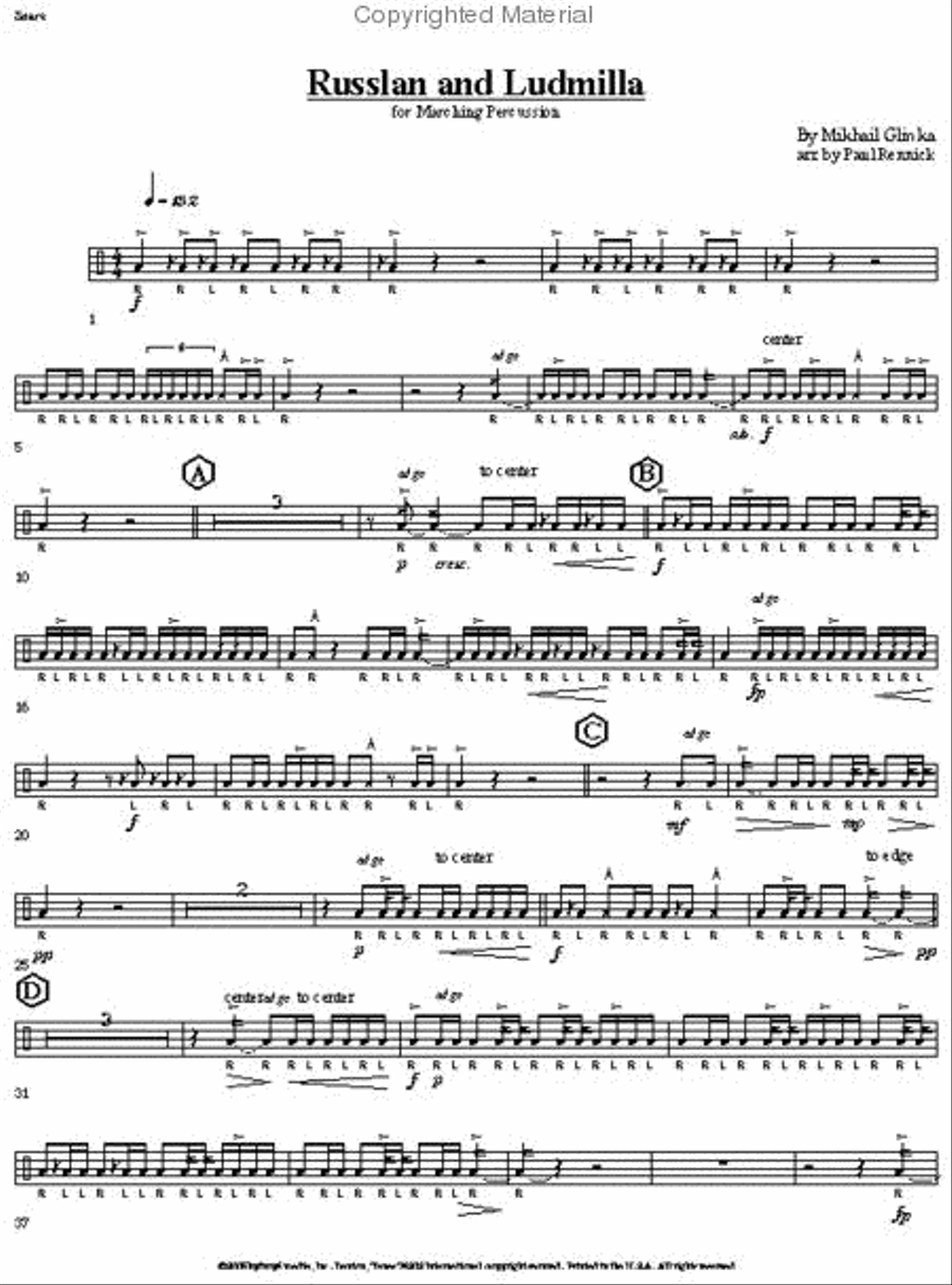 Russlan and Ludmilla Percussion scores gallery preview page 4