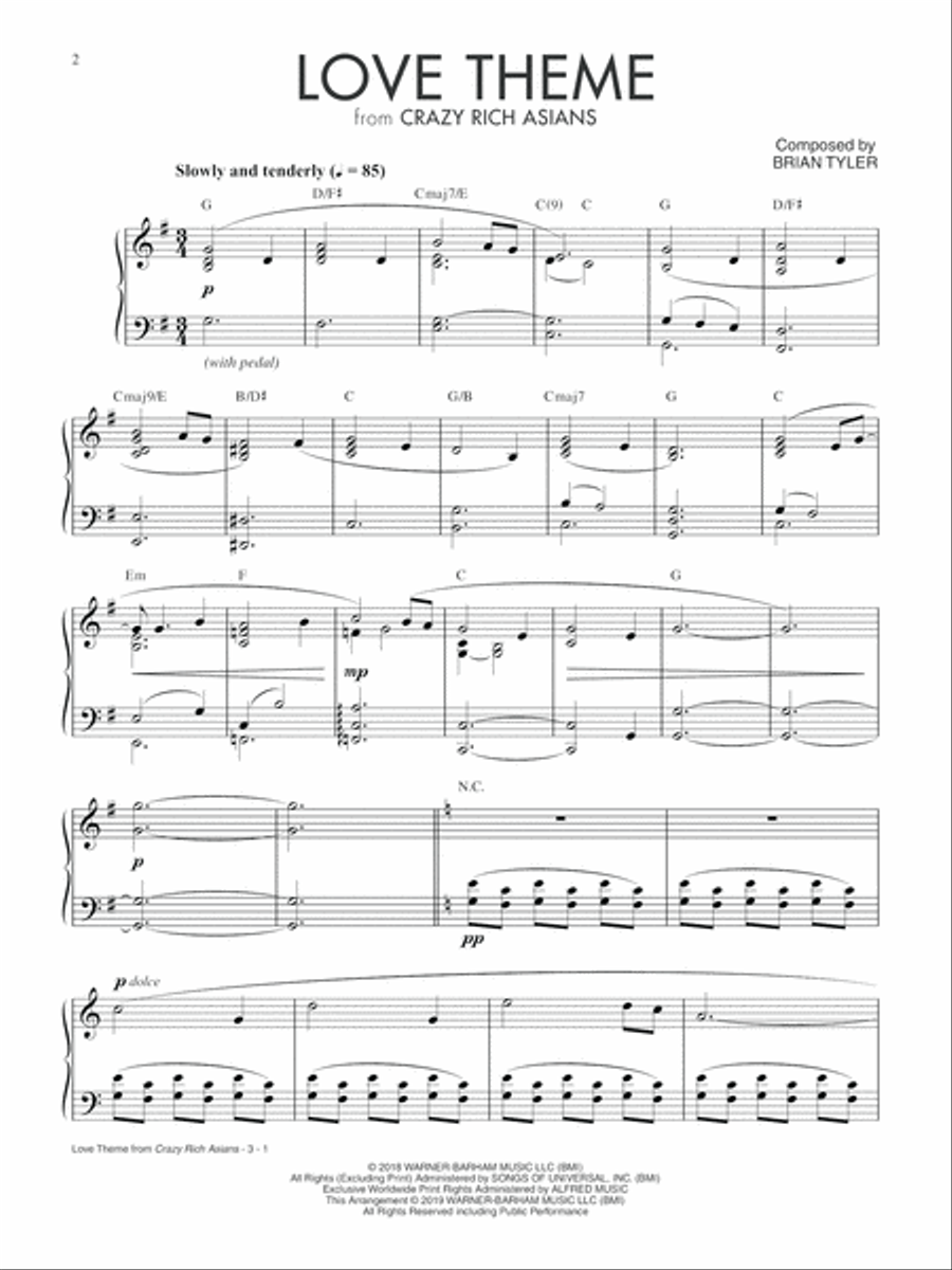 Love Theme from Crazy Rich Asians Piano Solo scores gallery preview page 2