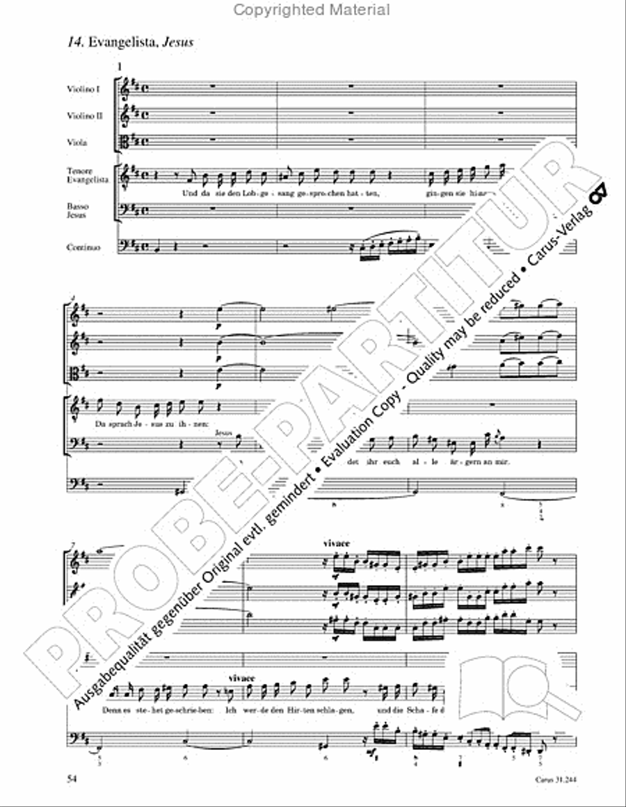 St. Matthew Passion (Matthaus-Passion) 4-Part scores gallery preview page 56