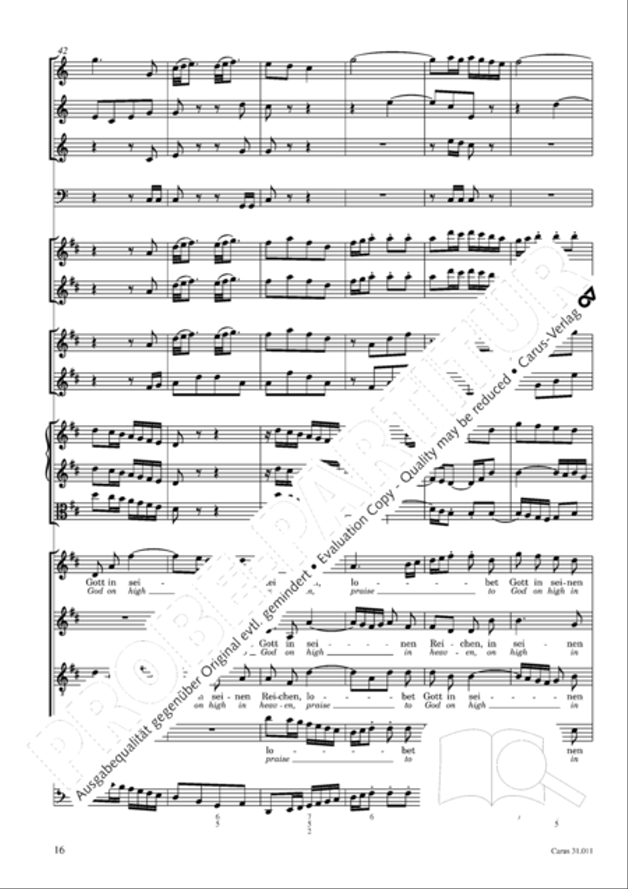 Lobet Gott in seinen Reichen (Himmelfahrtsoratorium) 4-Part scores gallery preview page 17