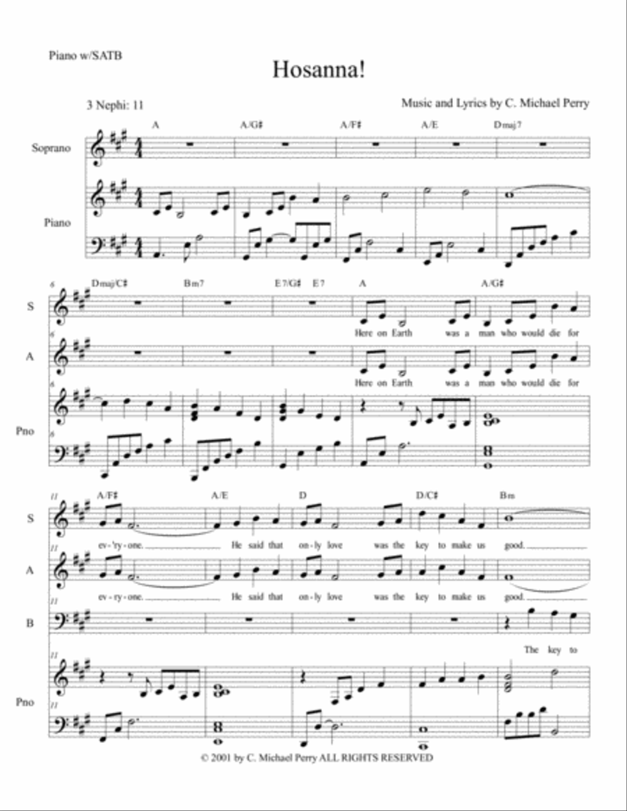 Hosanna SAB 3-Part scores gallery preview page 3