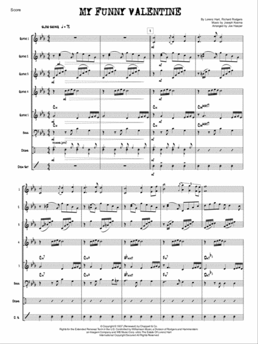 My Funny Valentine Small Ensemble scores gallery preview page 1