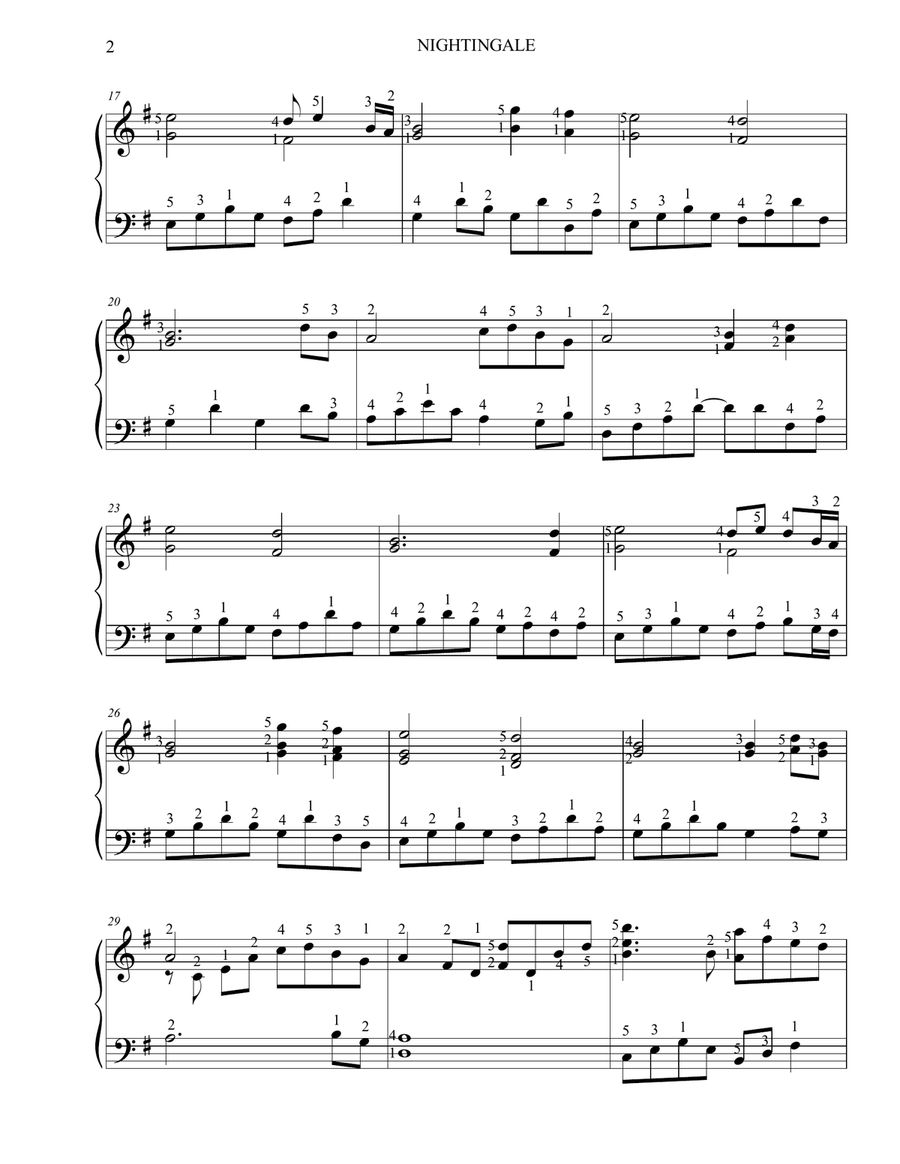 Nightingale Piano Solo scores gallery preview page 3