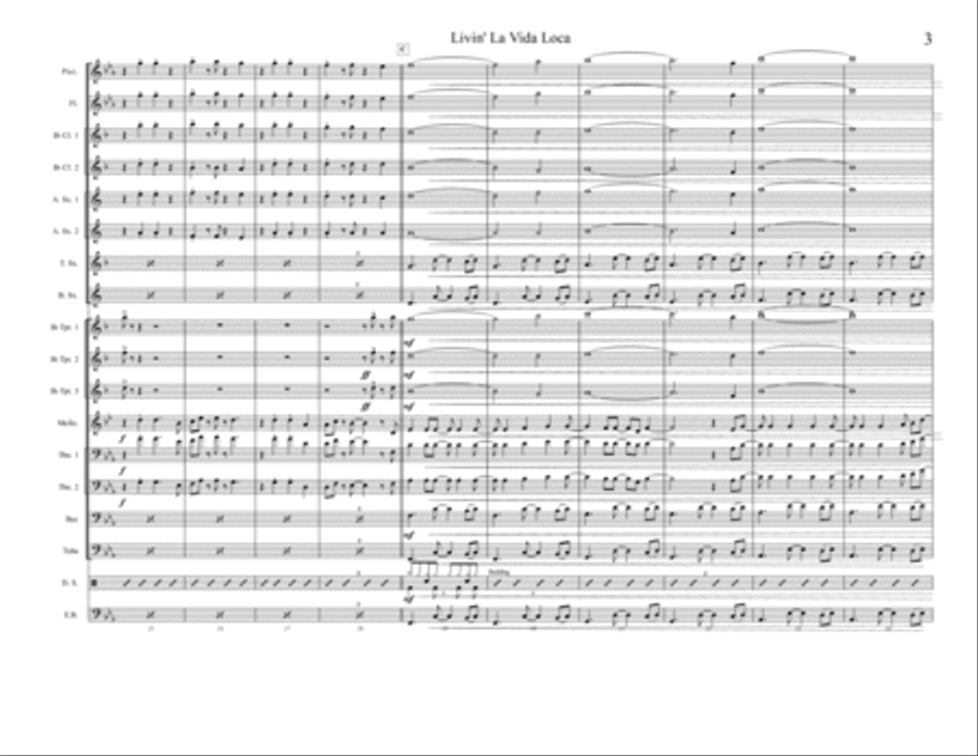Livin' La Vida Loca Large Ensemble scores gallery preview page 4