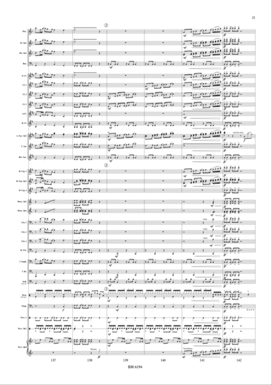 Circus Town Parade March for Wind Band Concert Band scores gallery preview page 22