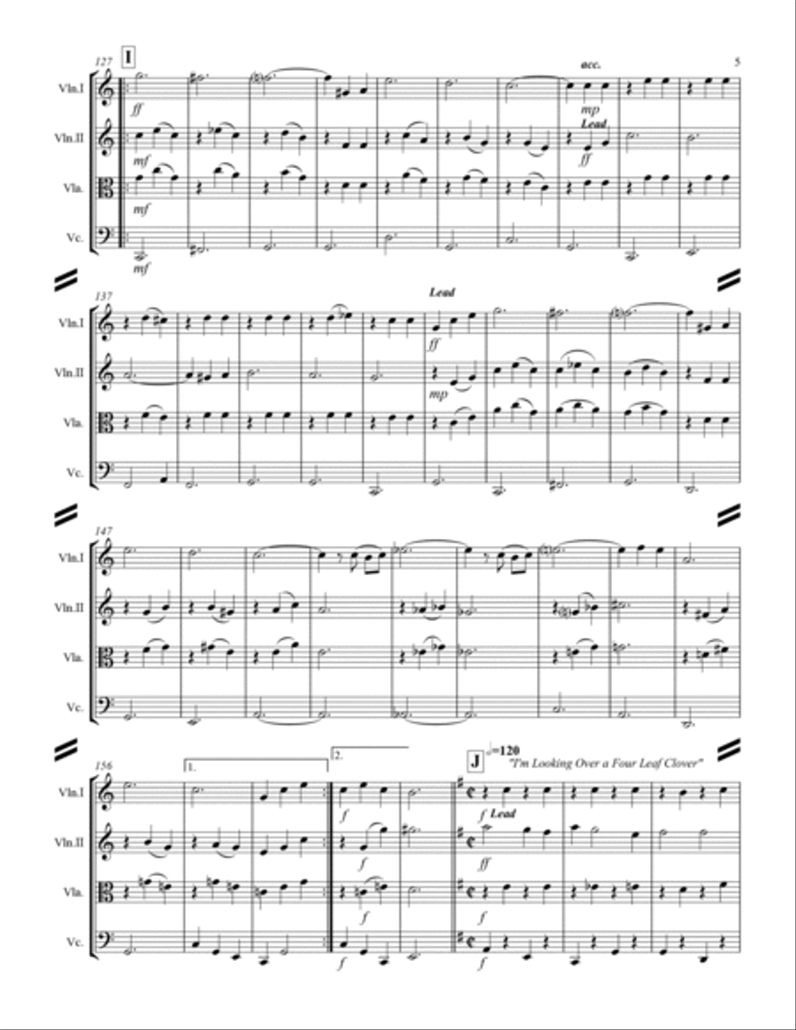 Sing-along Medley #1 (for String Quartet) String Quartet scores gallery preview page 6