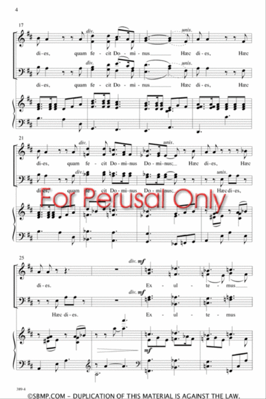 Haec Dies - SATB Octavo Haec Dies - SATB Octavo 4-Part scores gallery preview page 3