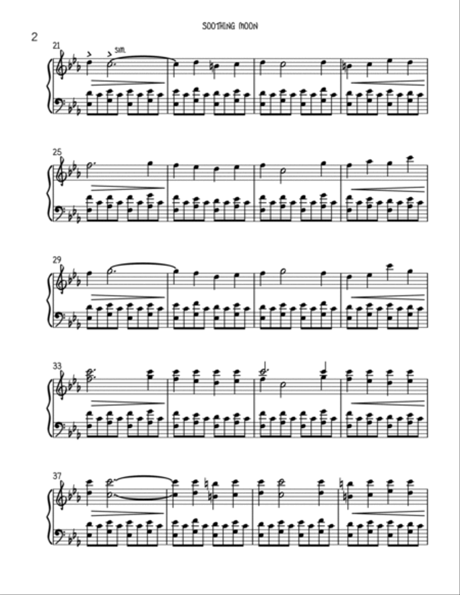 Soothing Moon Piano Solo scores gallery preview page 2