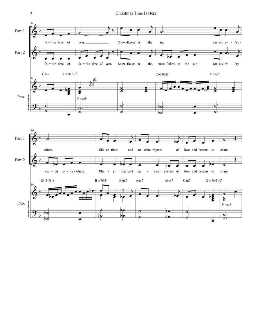 Christmas Time Is Here Christmas Time Is Here 2-Part scores gallery preview page 2