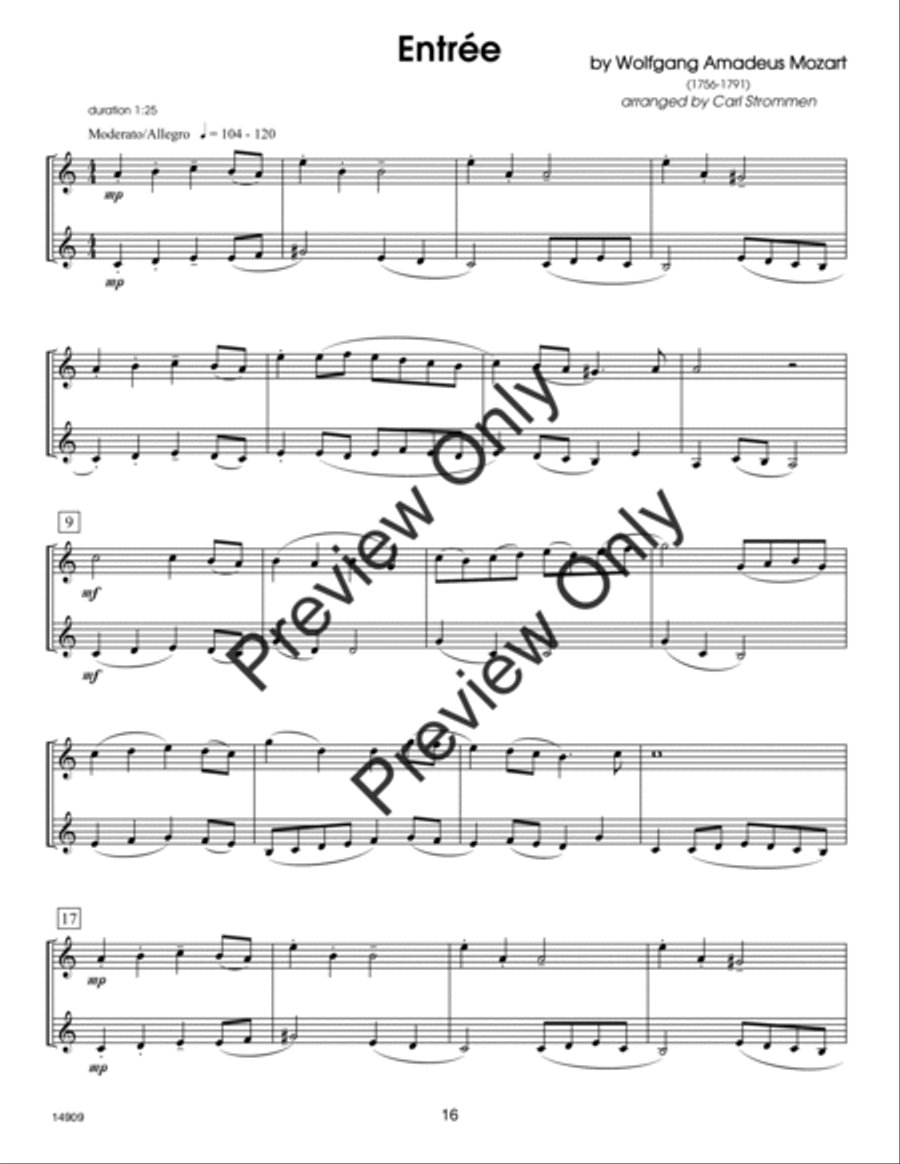 30 Melodious Duets- Clarinet Woodwind Duet scores gallery preview page 16
