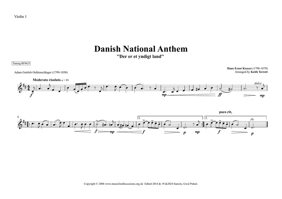 Danish National Anthem for String Orchestra (World National Anthem Series) String Orchestra scores gallery preview page 5