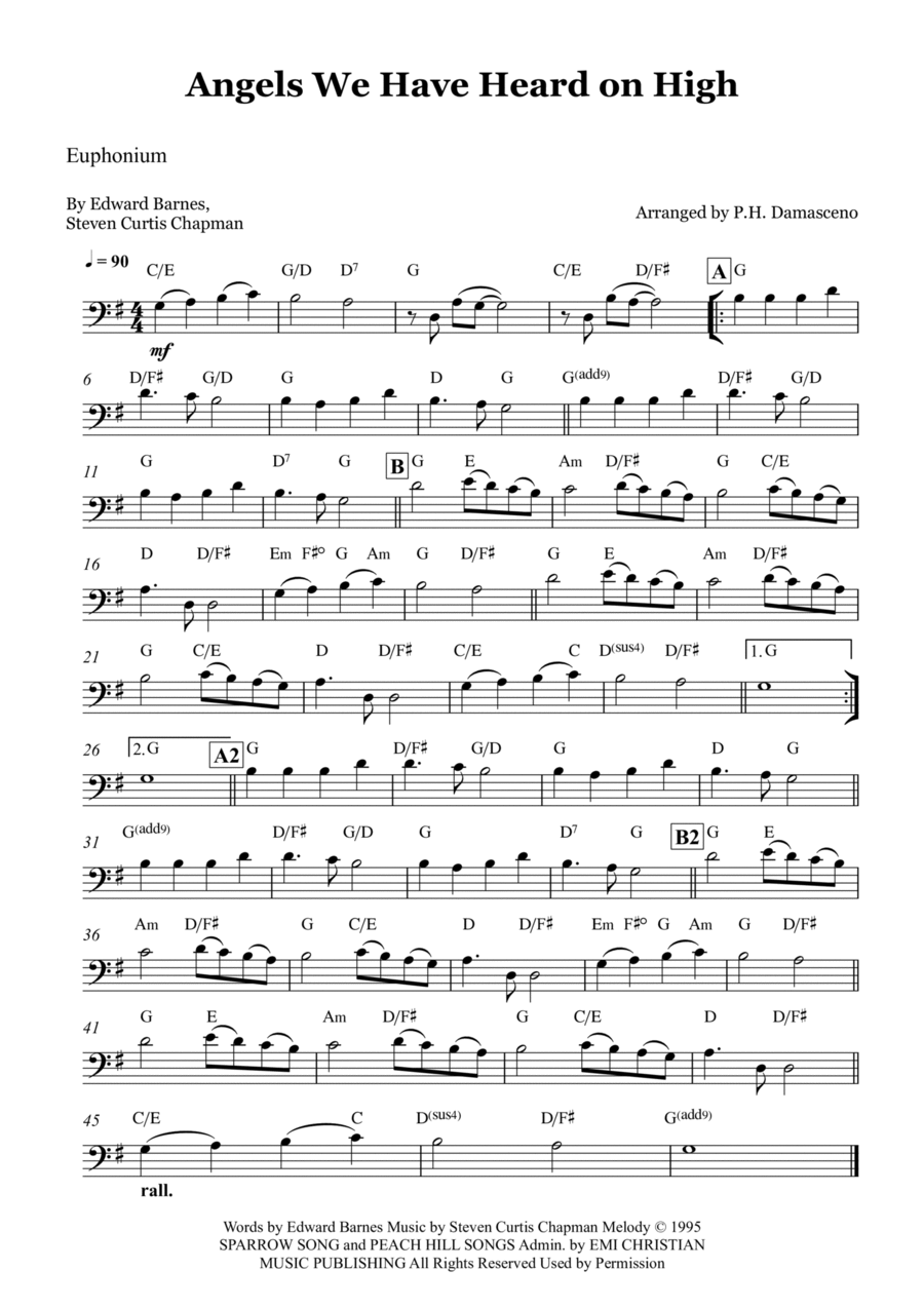 Angels We Have Heard On High Euphonium scores gallery preview page 1