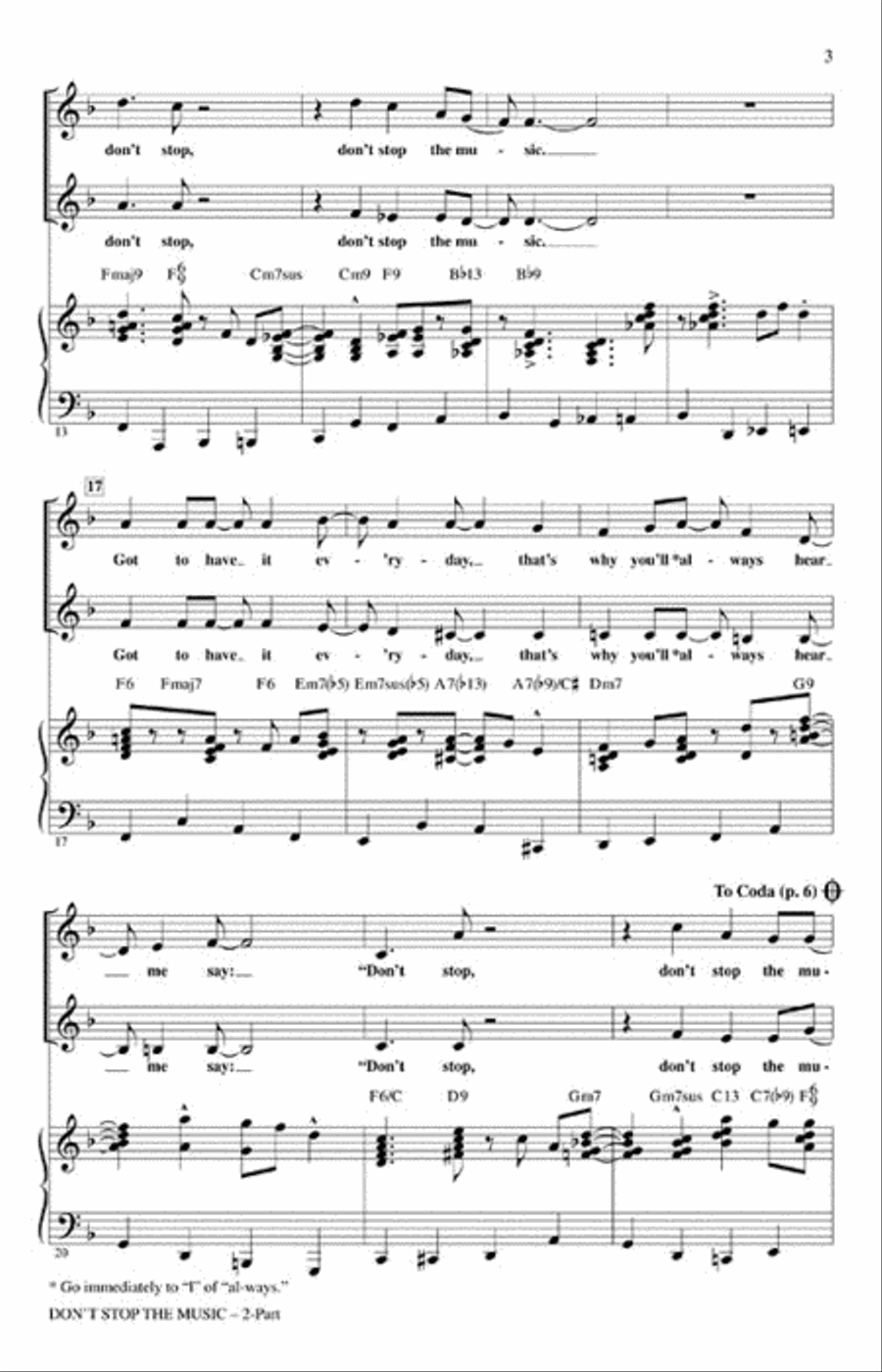 Don't Stop the Music Don't Stop the Music 2-Part scores gallery preview page 3