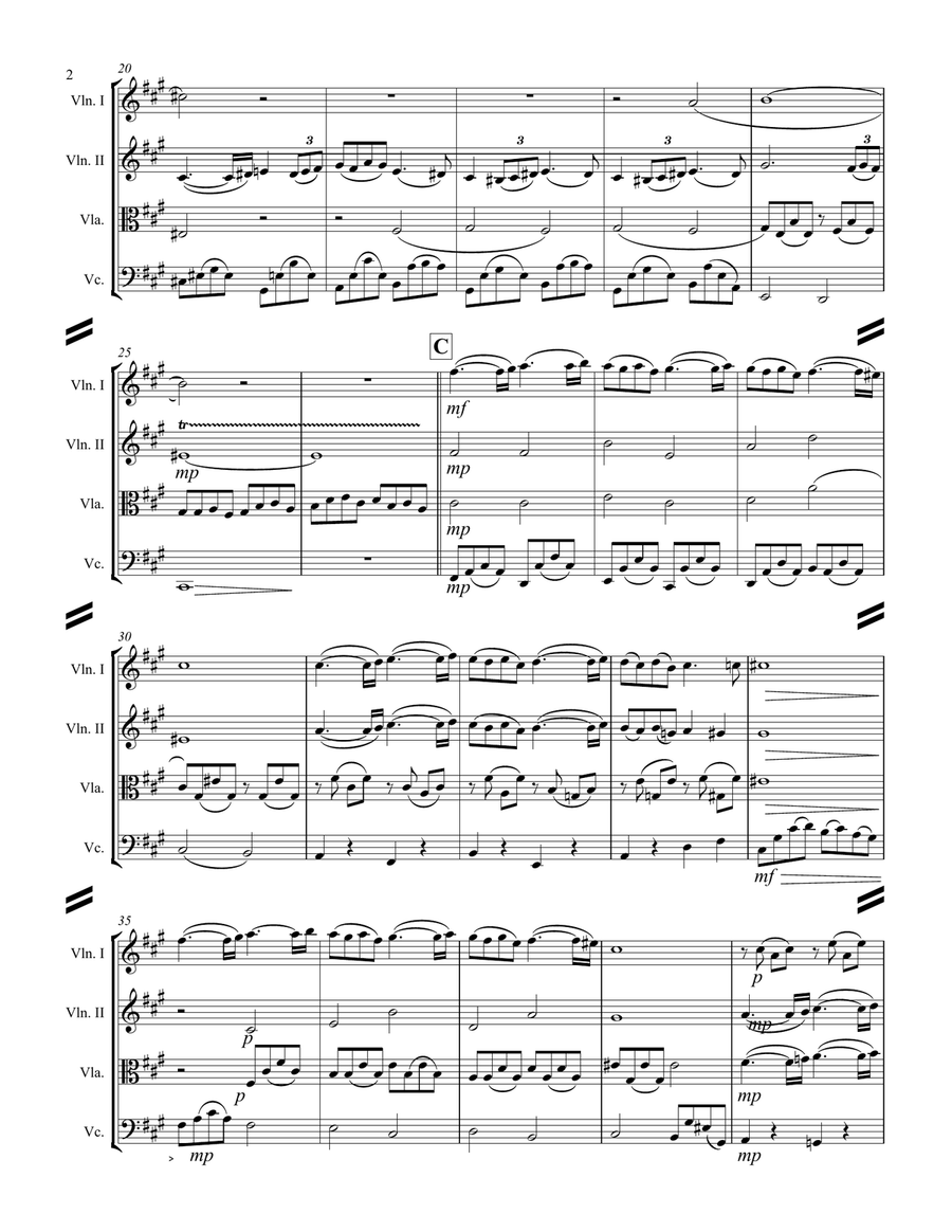 Faure - Pavane, Op. 50 (for String Quartet) String Quartet scores gallery preview page 3