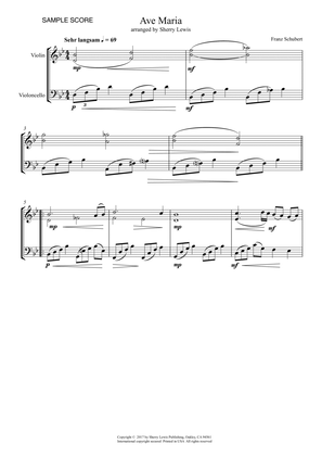 AVE MARIA - Schubert, String Duo, Intermediate Level for violin and cello