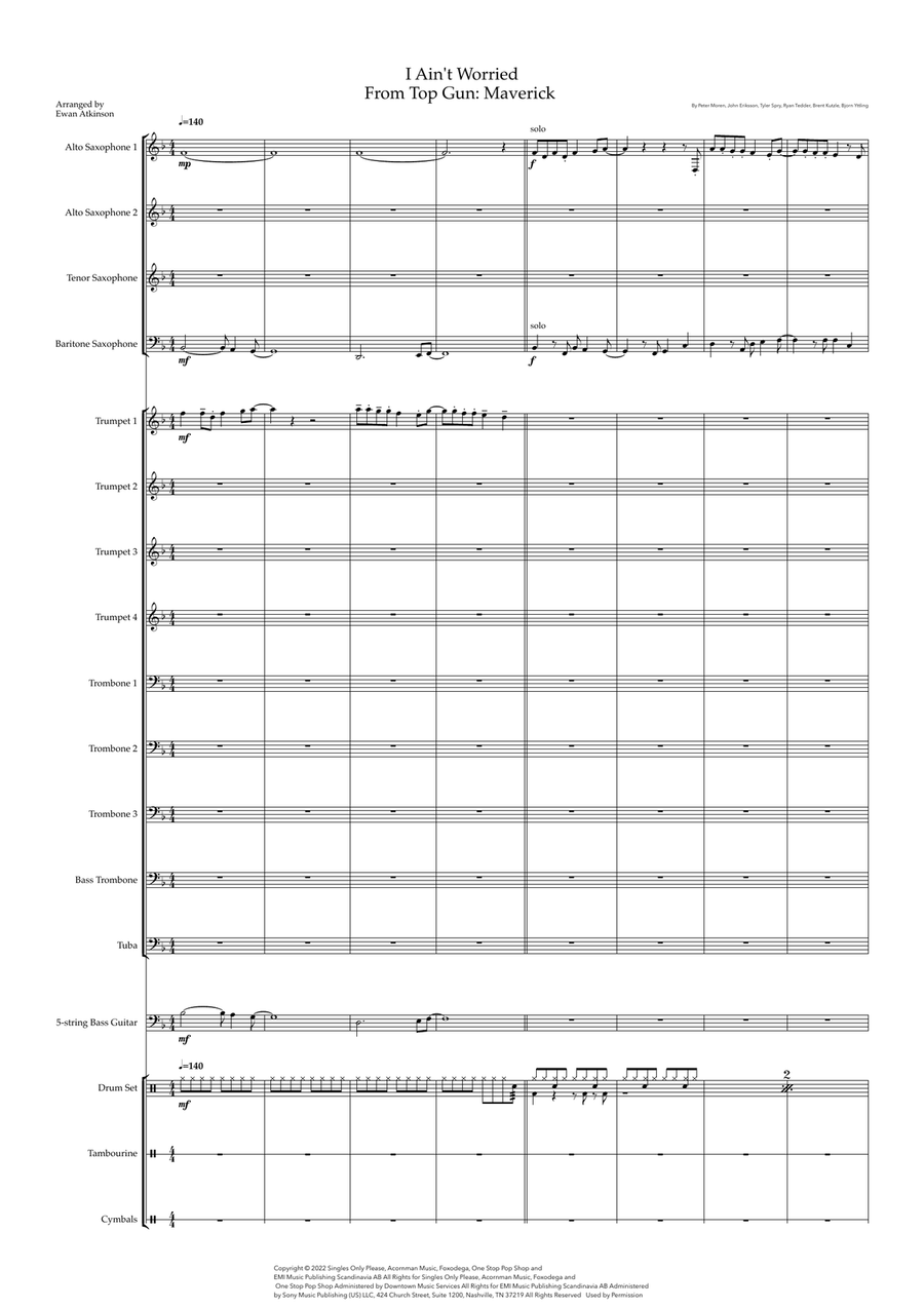 I Ain't Worried Jazz Ensemble scores gallery preview page 1