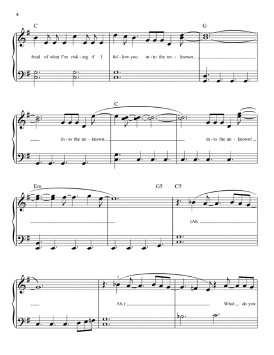 Into The Unknown (from Disney's Frozen 2) Easy Piano scores gallery preview page 4