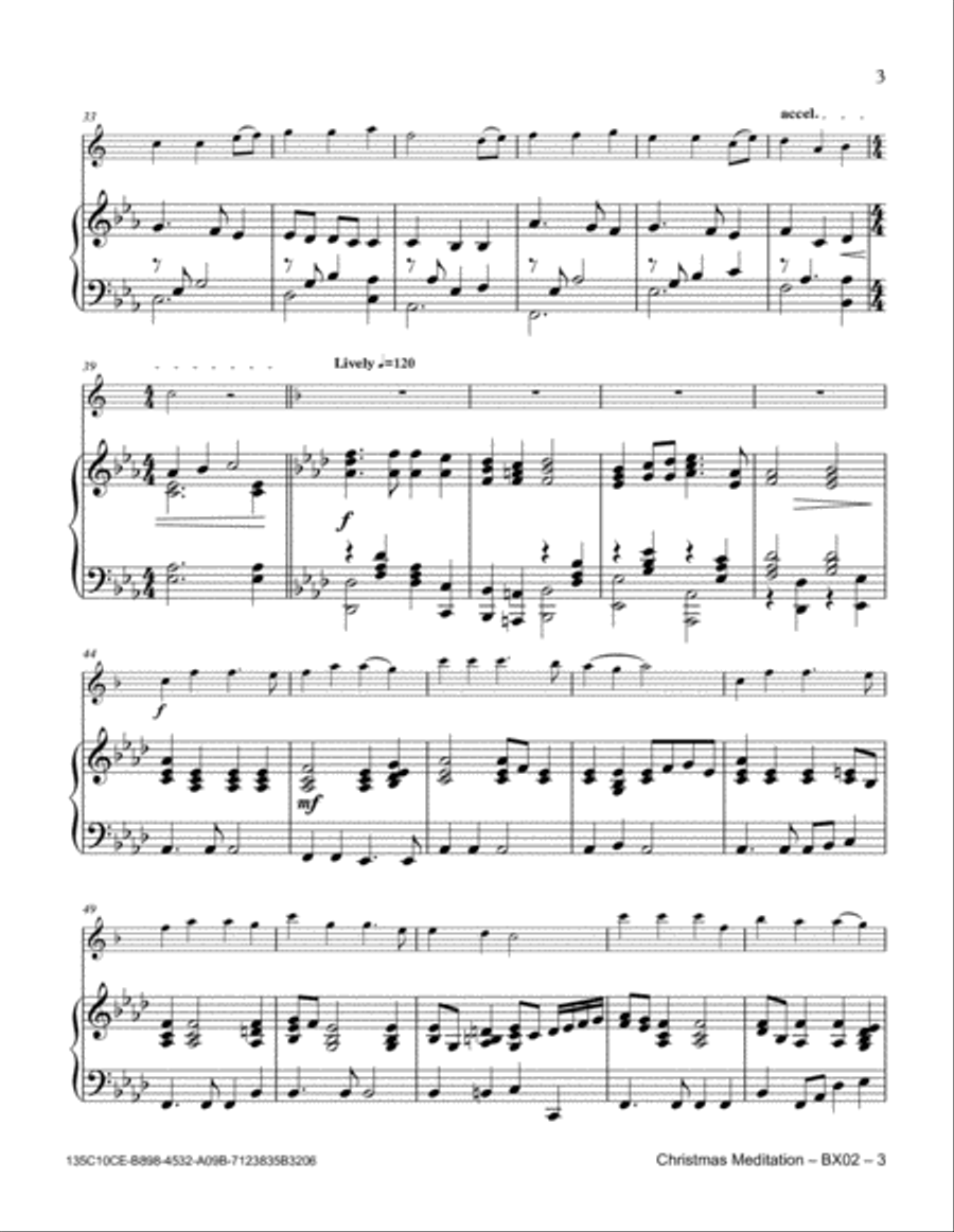 Christmas Meditation Baritone Saxophone scores gallery preview page 3
